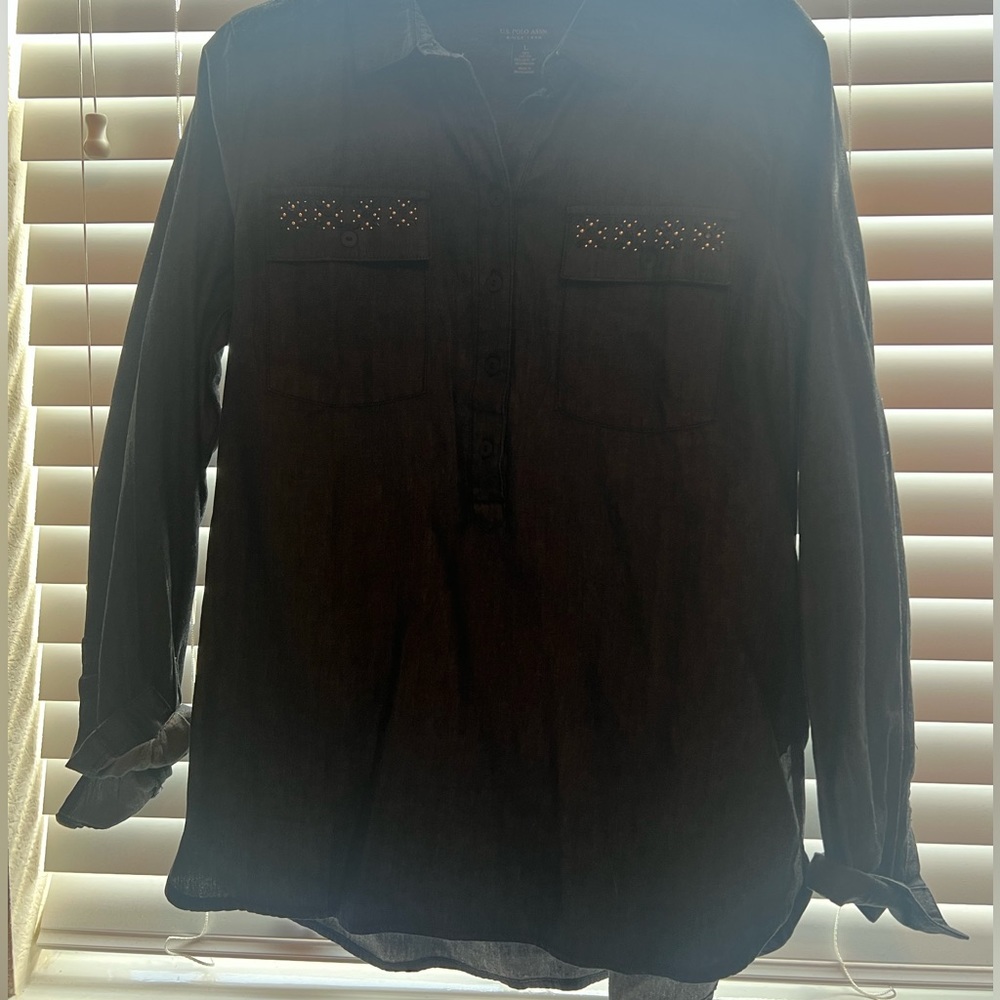 Polo Grey Black button up